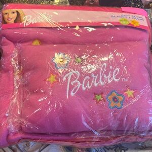 Barbie Pink Floral Blanket and Pillow Set
